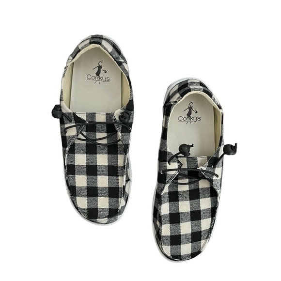 Corkys Shoes Corkys Kayak Boat Shoes In Black Cream Plaid Poshmark
